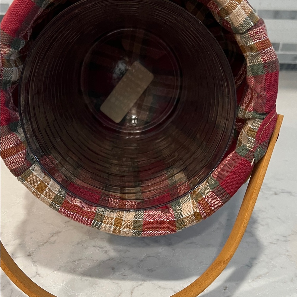 Longaberger 2000 October Fields Basket with Red Plaid liner leaf tie on Lid - Picture 5 of 8